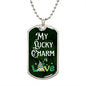 My Lucky Charm is Love - Dog Tag Necklace