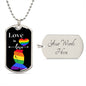 Pride Love is Love - Dog Tag Chain
