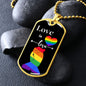 Pride Love is Love - Dog Tag Chain