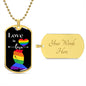 Pride Love is Love - Dog Tag Chain