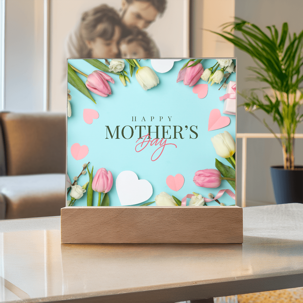 Mother's Day Plaque - Flowers and Hearts