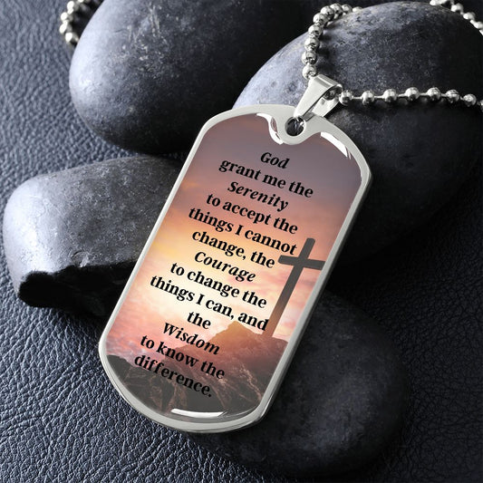 Dog Tag Necklace - Serenity Prayer