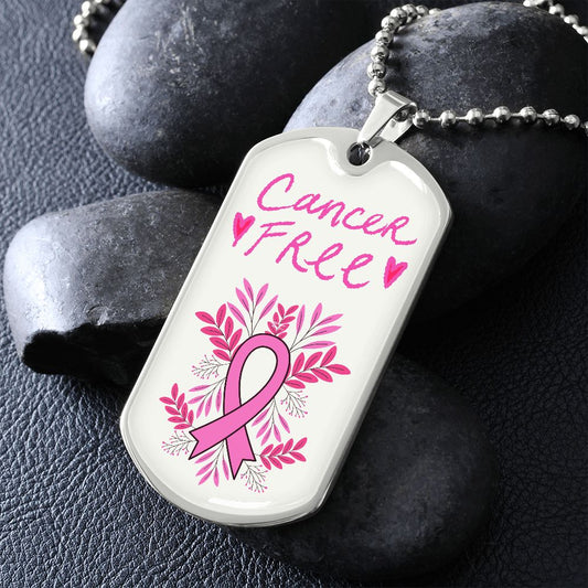 Cancer Free - Dog Tag Necklace