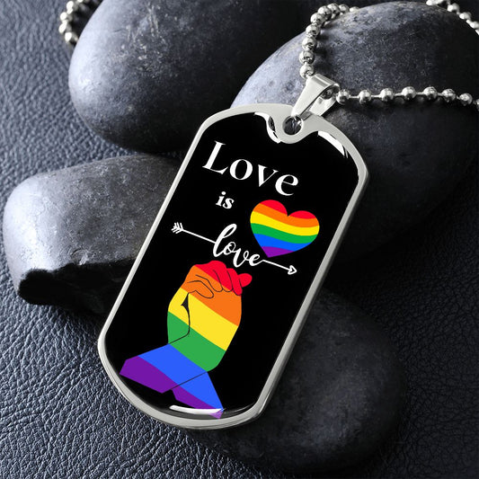 Pride Love is Love - Dog Tag Chain
