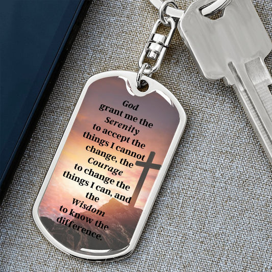 Dog Tag Keychain - Serenity Prayer