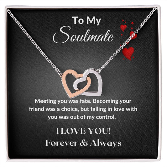 To my soulmate - Interlocking Hearts Necklace